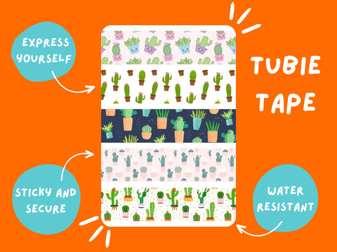 Tubie Tape CACTUS TUBIE TAPE  multi  Tubie Life  ng tube tape